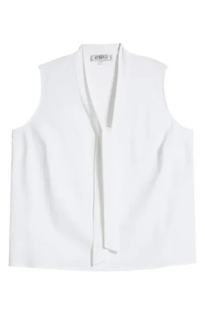 Kasper Tie Front Sleeveless Top In White