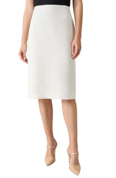 Kasper Zip Skimmer Taffeta Skirt In Vanilla Ice