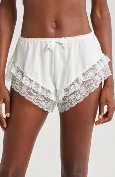 Kat The Label Harriet Ruffle Lace Tap Pants In White