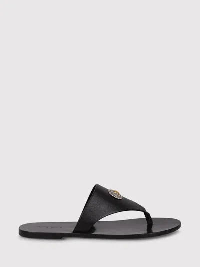 Kate Cate Phoebe Leather Flip-flops In Negro