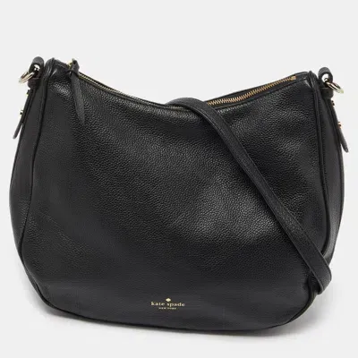 Pre-owned Kate Spade Black Leather Zip Shoulder Bag