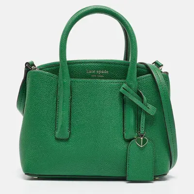 Pre-owned Kate Spade Green Leather Margaux Mini Satchel