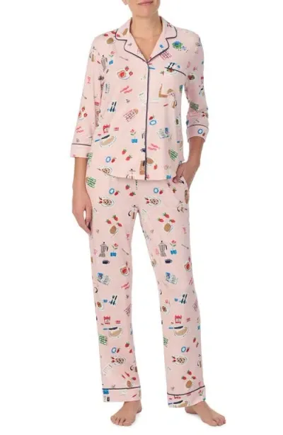 Kate Spade New York Print Pajamas In Pink Port