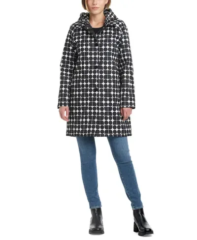 Kate Spade Women's Hooded Printed A-line Raincoat In Noelle Print