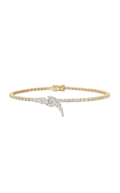 Katkim Petite Serif 18k Yellow Gold Diamond Bracelet