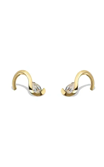 Katkim Trace 18k Yellow Gold Diamond  Diamond Earrings