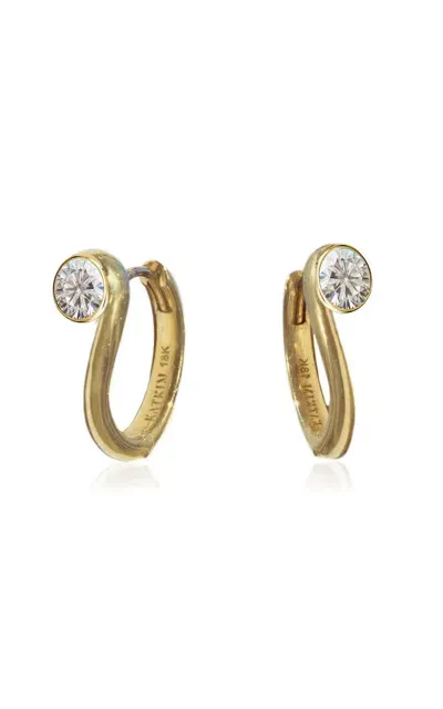 Katkim Trace 18k Yellow Gold Diamond Hoop Earrings