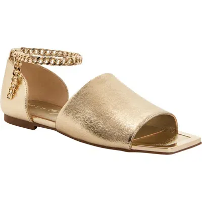 Katy Perry Caught Up Square Toe Anklet Sandal In Gold