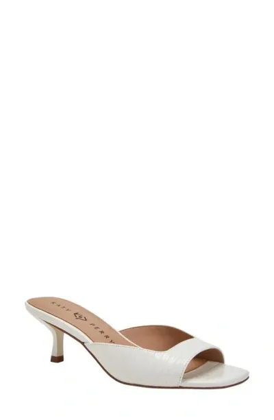 Katy Perry The Ladie Kitten Heel Slide Sandal In Optic White