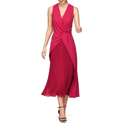 Kay Unger Petra Stretch Cocktail Dress In Bright Rose