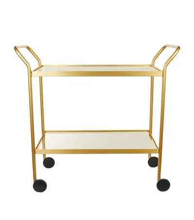 Kaymet Two-tier Serving Trolley In Gold