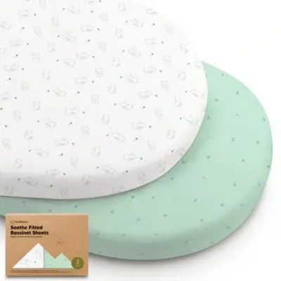 Keababies Kids'  2-pack Soothe Fitted Bassinet Sheets In Bunnies