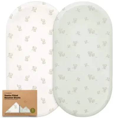 Keababies Kids'  2-pack Soothe Fitted Bassinet Sheets In Elly