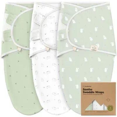 Keababies Kids' 3-pack Soothe Swaddle Wraps In Bunnies