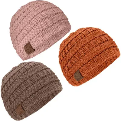 Keababies Kids' 3-pack Warmzy Baby Beanies In Tawny