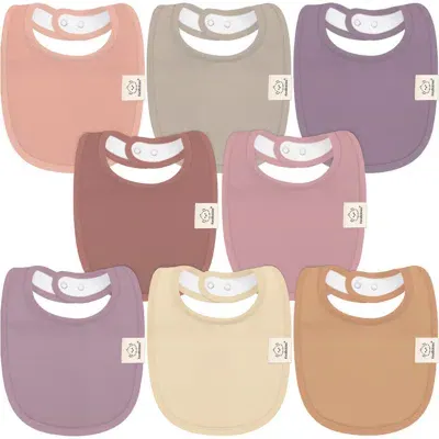 Keababies Kids'  8-pack Baby Drool Bibs In Mauve