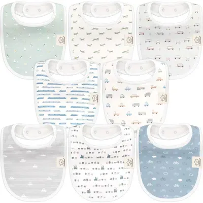 Keababies Kids'  8-pack Baby Drool Bibs In White