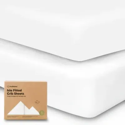 Keababies Kids'  Isla Fitted Crib Sheets In Soft White