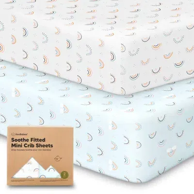 Keababies Kids' Soothe Fitted Mini Crib Sheet In Jolly Rainbow