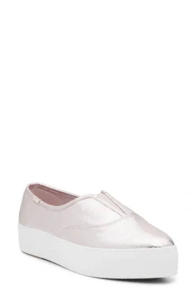 Keds ® Point Platform Slip-on Sneaker In Dark Pink Leather