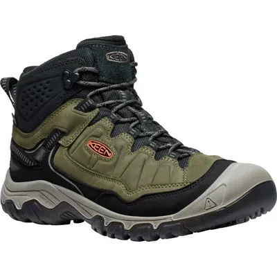 Keen Targhee Iv Waterproof Mid Hiking Shoe In Dark Olive/gold Flame