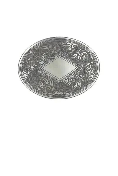 Kemo Sabe Large Oval Shield Belt Buckle In Silver