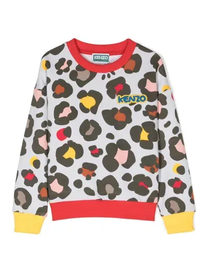 Kenzo Kids' Animal-print Sweatshirt In Neutrals