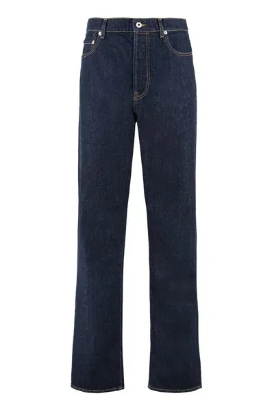 Kenzo Asagao 5-pocket Straight-leg Jeans In Navy