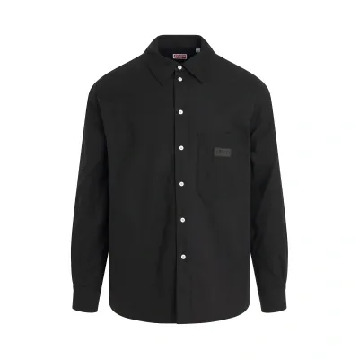 Kenzo Bicolour Kp Padded Overshirt In Black