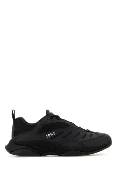 Kenzo Black Fabric And Synthetic Leather  X-trainer Sneakers In Noir