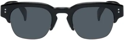 Kenzo Black  Paris Boke Flower Sunglasses In Shiny Black / Smoke