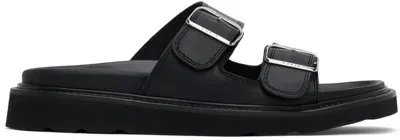 Kenzo Matto Leather Sandals In Black