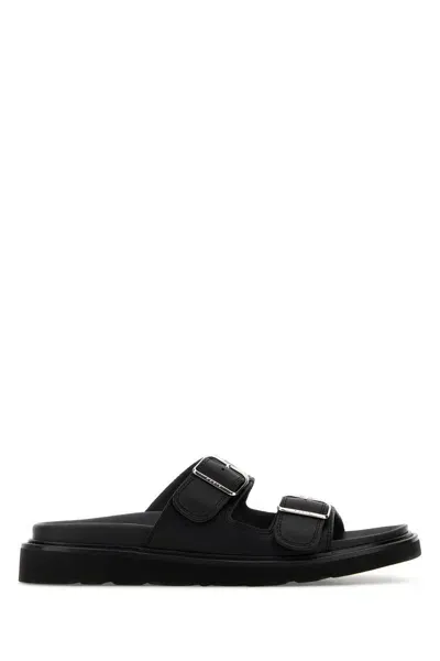 Kenzo Black Leather  Matto Slippers