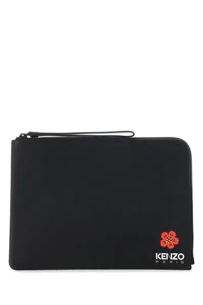 Kenzo Boke Flower Printed Clutch Bag In Black