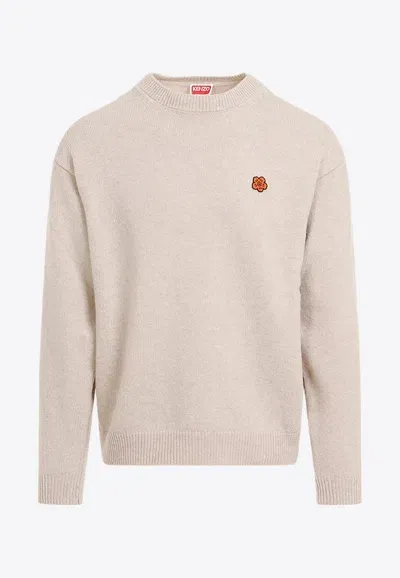 Kenzo Boke Flower Crewneck Sweater In Grey