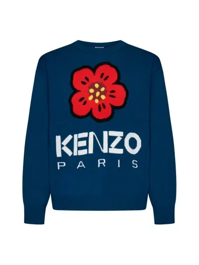 Kenzo Boke Flower Intarsia In Blue