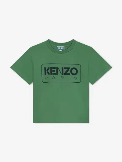 Kenzo Kids' Logo-print Cotton T-shirt In Mint Green