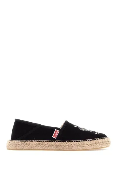 Kenzo Canvas Espadrilles With Logo Embroidery In White