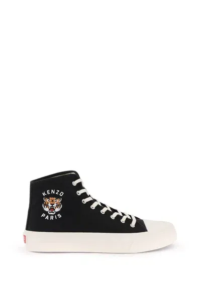 Kenzo Canvas High-top Sneakers In Black