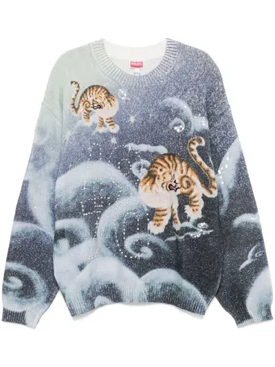 Kenzo Cloud Tiger Jumper In Blue