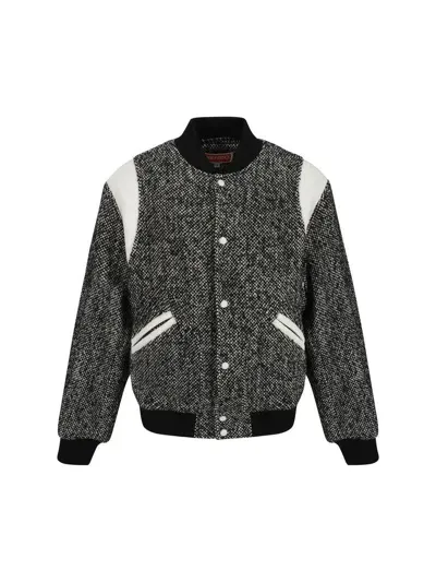 Kenzo Wool Varsity Jacket In Black