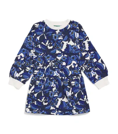 Kenzo Kids' Cotton Jungle Dress In Blue