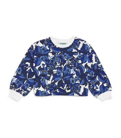 Kenzo Kids' Cotton Jungle Sweatshirt In Blue