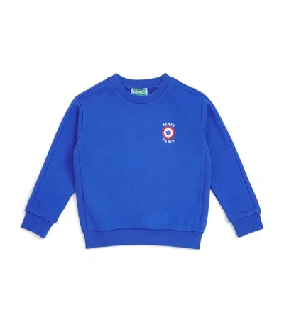 Kenzo Kids' Cotton Logo Sweatshirt In Blue