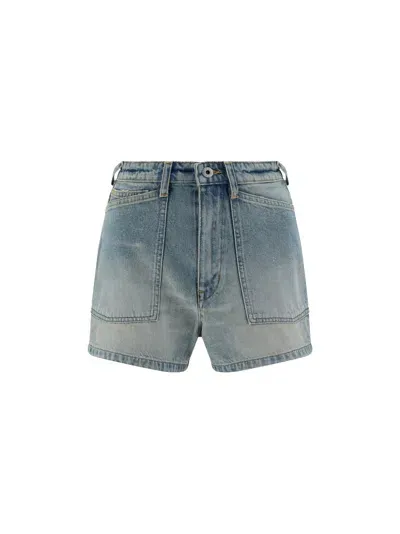 Kenzo Denim Shorts In Stone Washed