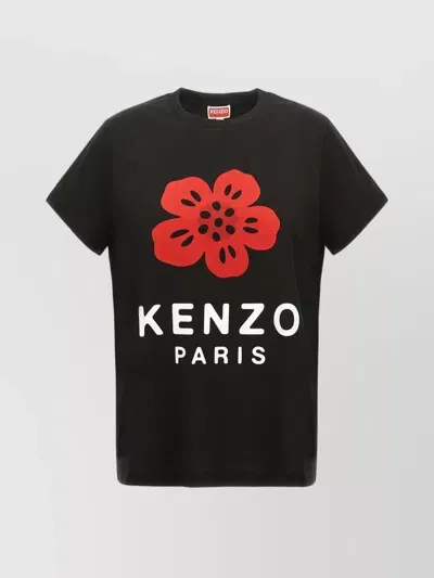 Kenzo Logo Printed Crewneck T In Negro