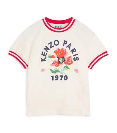 Kenzo Kids' Flower Logo T-shirt In Ivory