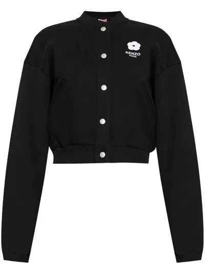 Kenzo Boke Flower 2.0 Boxy Teddy Jacket In Black