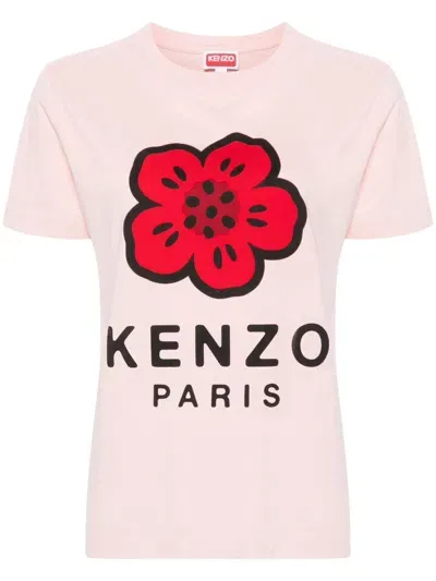 Kenzo Flower Print T-shirt In Pink