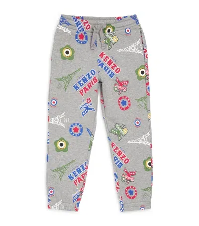 Kenzo Kids' Graphic Print Sweatpants In Grey